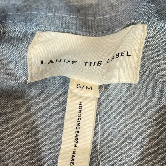 LAUDE THE LABEL Oversized Shirt Dress Chambray Size S/M Relaxed EUC - Picture 7 of 12